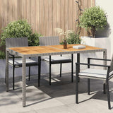 vidaXL Tuintafel 90x90x75 cm poly rattan en acaciahout zwart