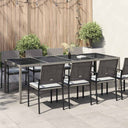 vidaXL Garden Table 250x100x75 cm Tempered Glass and Poly Rattan Grey