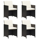 vidaXL Garden Chairs 4 pcs Poly Rattan Black