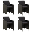 vidaXL Garden Chairs 4 pcs Poly Rattan Black