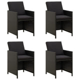 vidaXL Tuinstoelen 4 st poly rotin noir