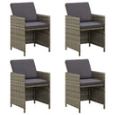 vidaXL Garden Chairs 4 pcs Poly Rattan Black