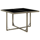 vidaXL Tuintafel 109x107x74 cm poly rattan en glas zwart