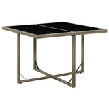 vidaXL Tuintafel 109x107x74 cm poly rattan en glas zwart