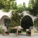 vidaXL Tuintafel 109x107x74 cm poly rattan en glas zwart