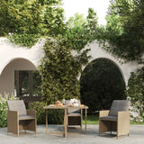 vidaXL Tuintafel 109x107x74 cm poly rattan en glas zwart