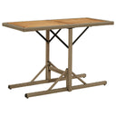 vidaXL Tuintafel massif acaciahout en poly rotin beige