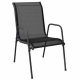 vidaXL Tuinstoelen 2 st staal en textileen zwart