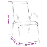 vidaXL Tuinstoelen 2 st staal en textileen zwart