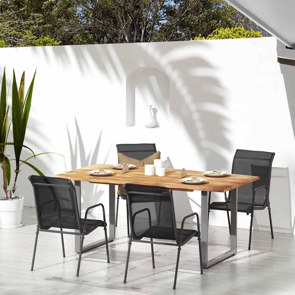 vidaXL Tuinstoelen 2 st staal en textileen zwart