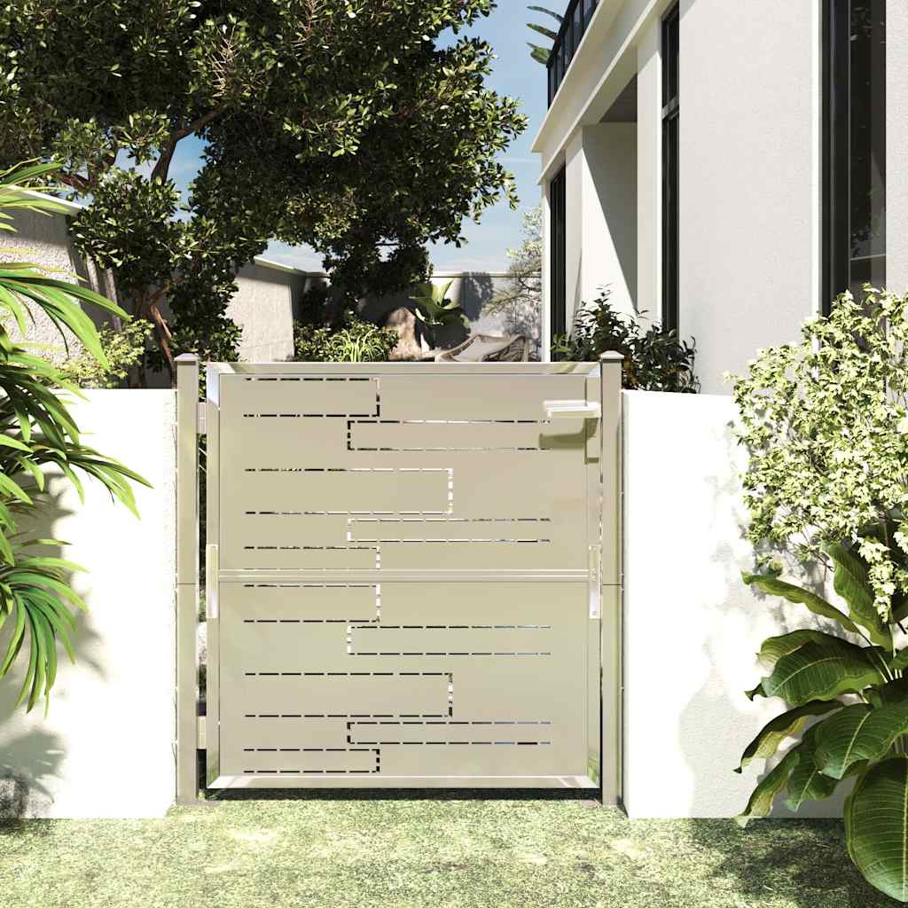 vidaXL Tuinpoort 100x95 cm roestvrij staal