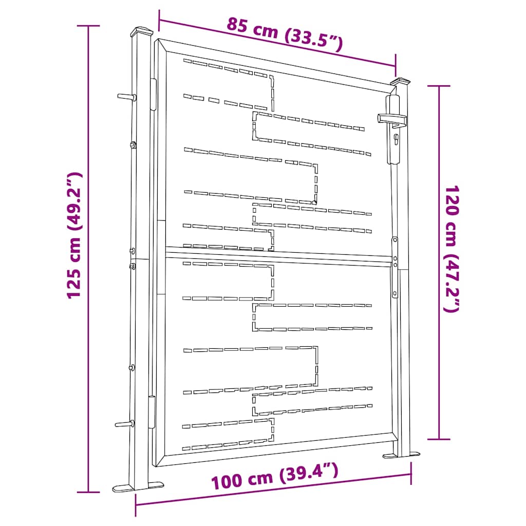 vidaXL Tuinpoort 100x95 cm roestvrij staal