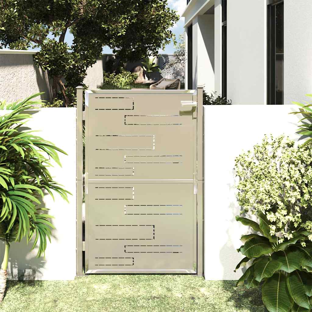 vidaXL Tuinpoort 100x95 cm roestvrij staal