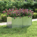 vidaXL Raised Garden Bed 160x80x77 cm Galvanized Steel Silver