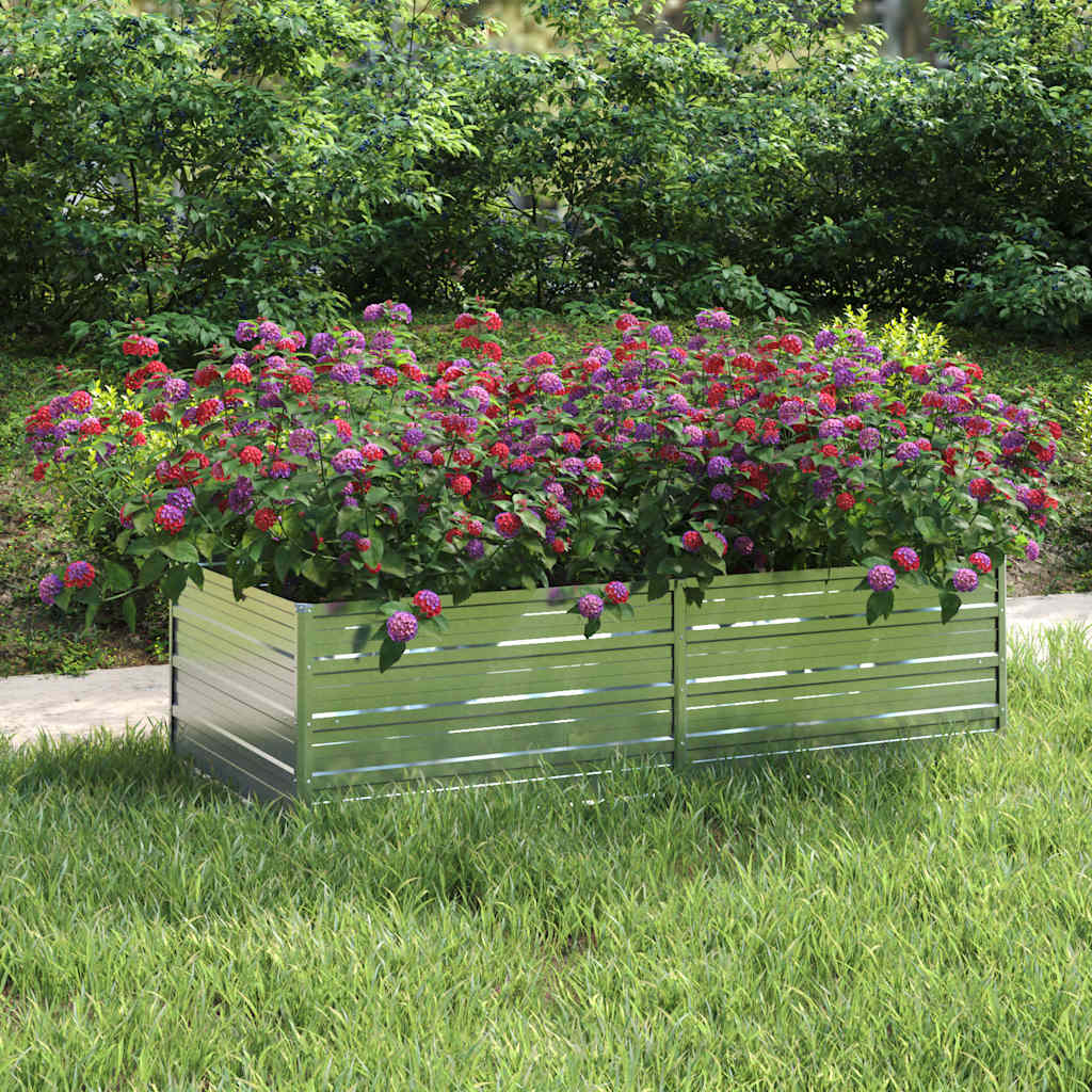 vidaXL Plantenbak verhoogd 160x80x77 cm gegalvaniseerd staal zilver