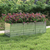 vidaXL Plantenbak verhoogd 160x80x77 cm gegalvaniseerd staal zilver