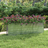 vidaXL Plantenbak verhoogd 160x80x77 cm gegalvaniseerd staal zilver