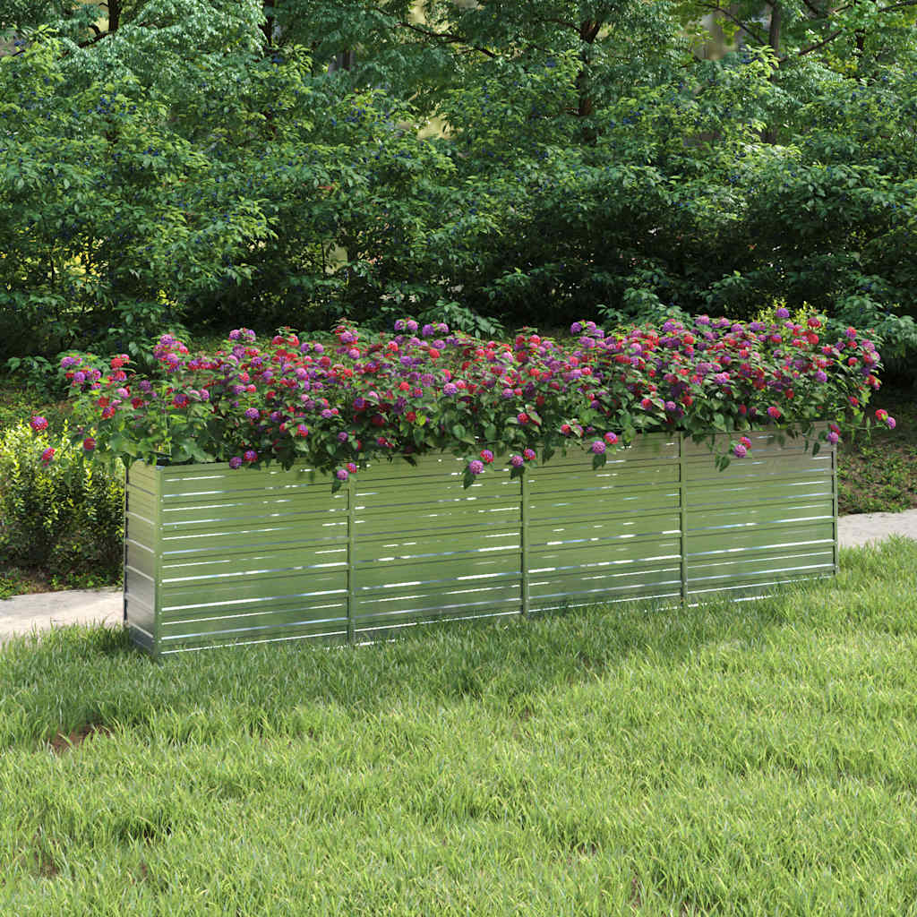 vidaXL Plantenbak verhoogd 160x80x77 cm gegalvaniseerd staal zilver