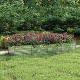 vidaXL Plantenbak verhoogd 160x80x77 cm gegalvaniseerd staal zilver