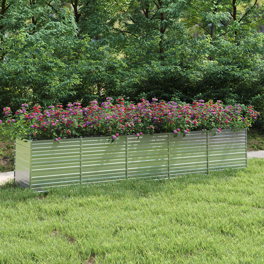 vidaXL Plantenbak verhoogd 160x80x77 cm gegalvaniseerd staal zilver