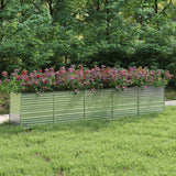 vidaXL Plantenbak verhoogd 160x80x77 cm gegalvaniseerd staal zilver