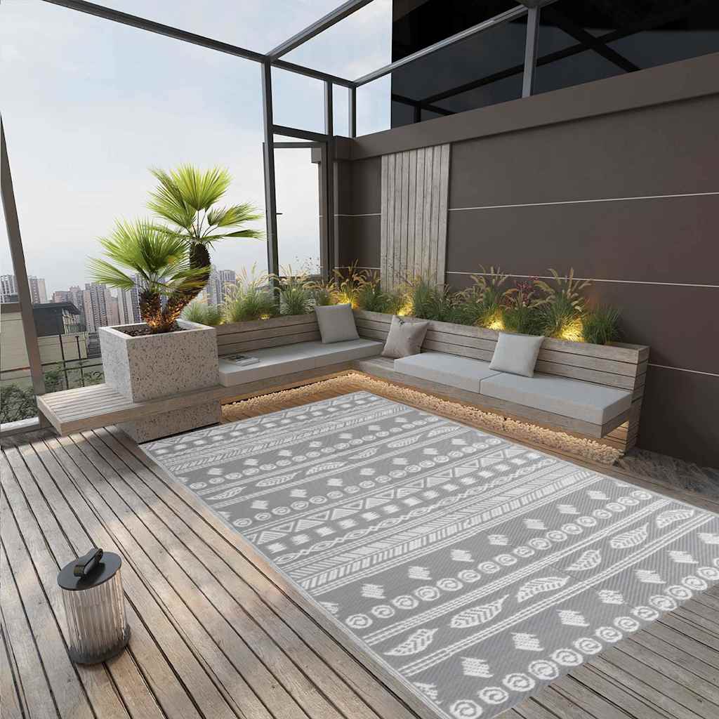 vidaXL Outdoor Rug 80x150 cm PP grey