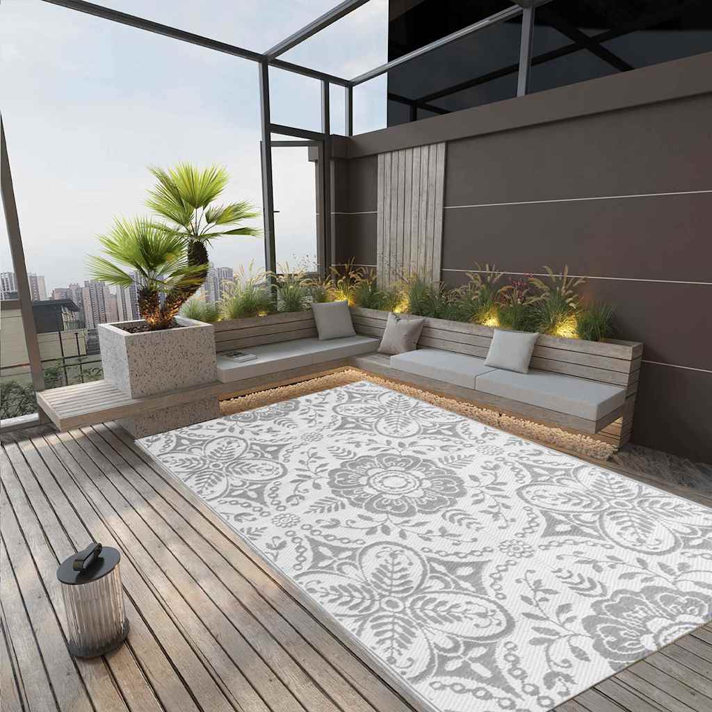 vidaXL Outdoor Rug 80x150 cm PP grey