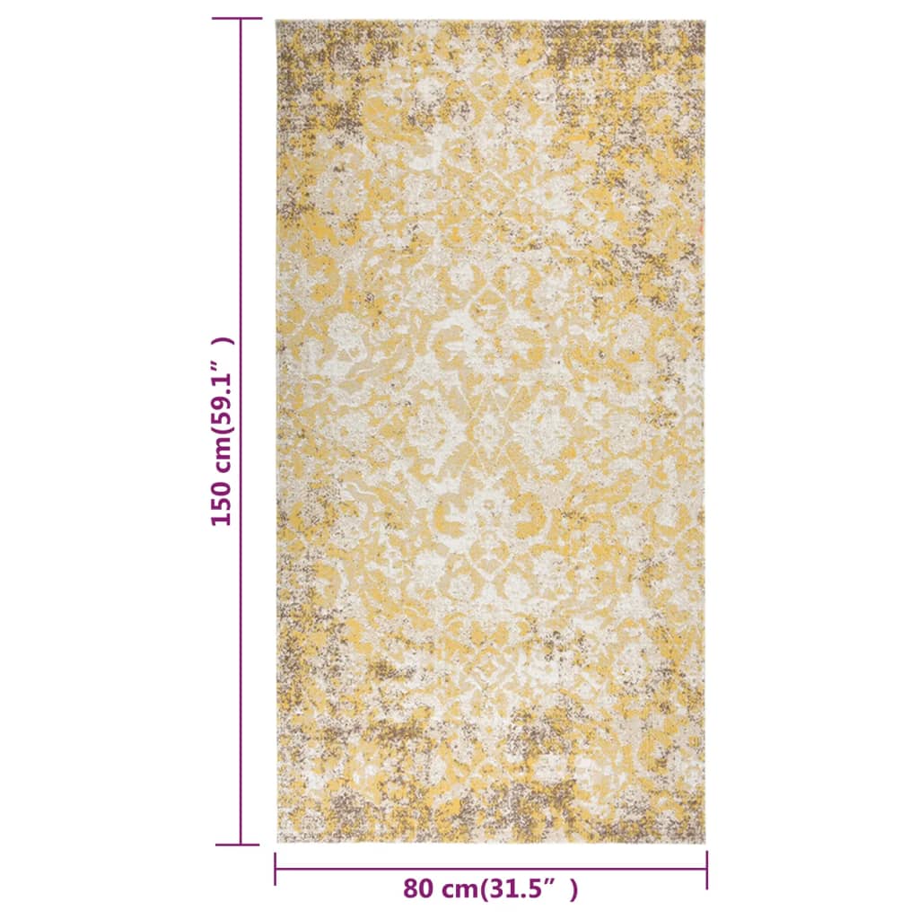 vidaXL Flat-Woven Outdoor Rug 80x150 cm Yellow