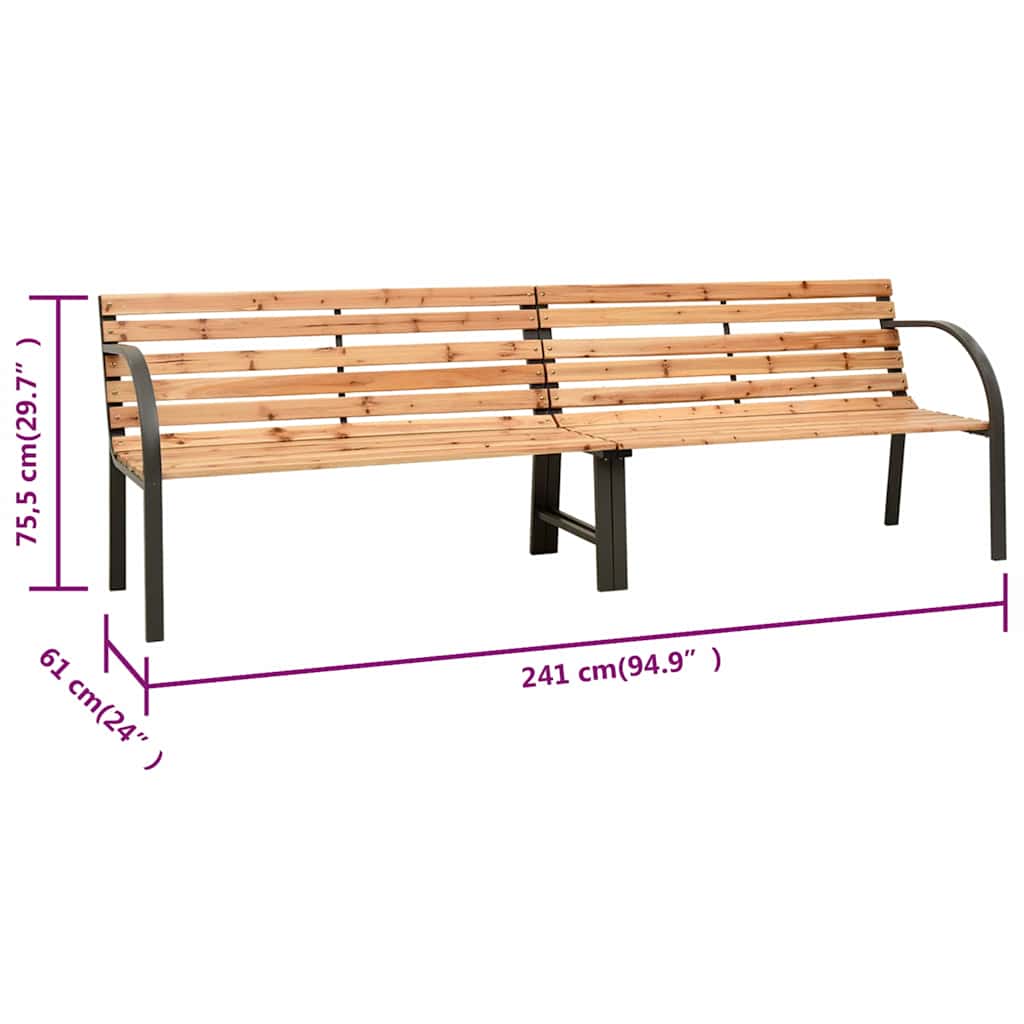 vidaXL Double Garden Bench 241 cm Chinese Firwood