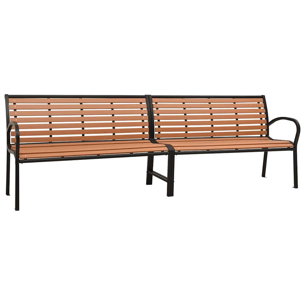 vidaXL Tuinbank dubbel 251 cm staal en HKC zwart