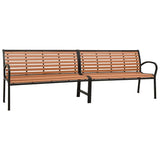 vidaXL Tuinbank dubbel 251 cm staal en HKC zwart