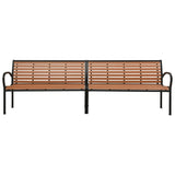 vidaXL Tuinbank dubbel 251 cm staal en HKC zwart