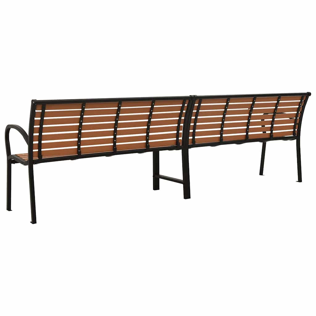 vidaXL Tuinbank dubbel 251 cm staal en HKC zwart