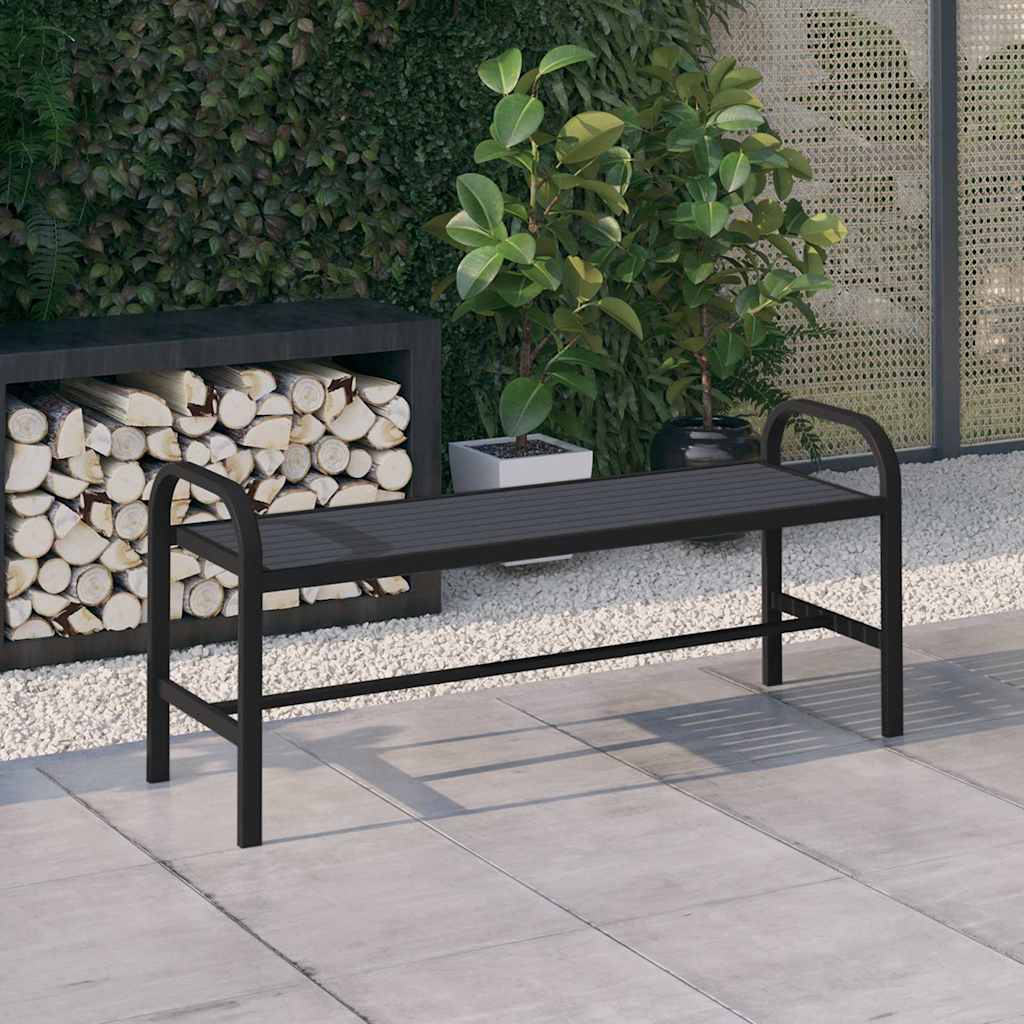 vidaXL Tuinbank 124,5 cm staal en HKC zwart