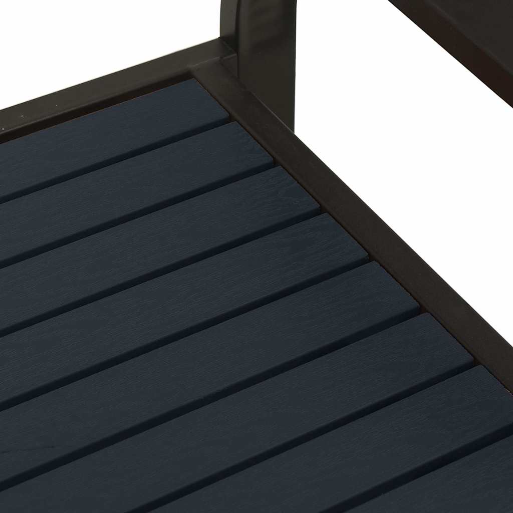 vidaXL Tuinbank 124,5 cm staal en HKC zwart