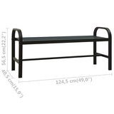 vidaXL Tuinbank 124,5 cm staal en HKC zwart