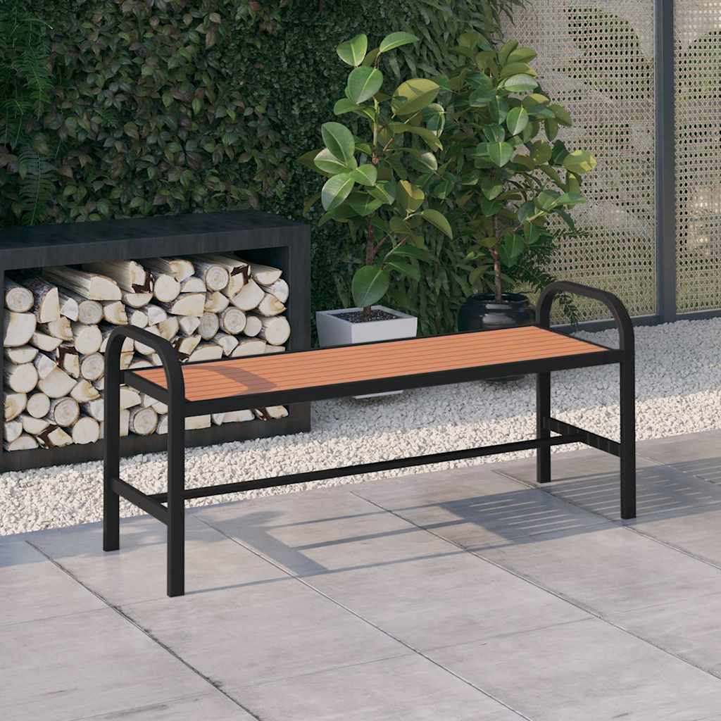 vidaXL Tuinbank 124,5 cm staal en HKC zwart