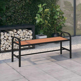 vidaXL Tuinbank 124,5 cm staal en HKC zwart