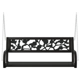 vidaXL Schommelbank 125 cm staal en kunststof zwart