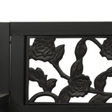 vidaXL Schommelbank 125 cm staal en kunststof zwart