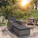 vidaXL Lit avec coussin crème en rotin poly noir