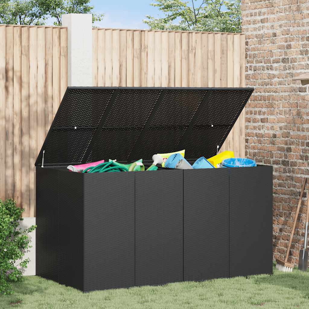 vidaXL Tuinbox 100x49x103,5 cm polyetheen rattan zwart
