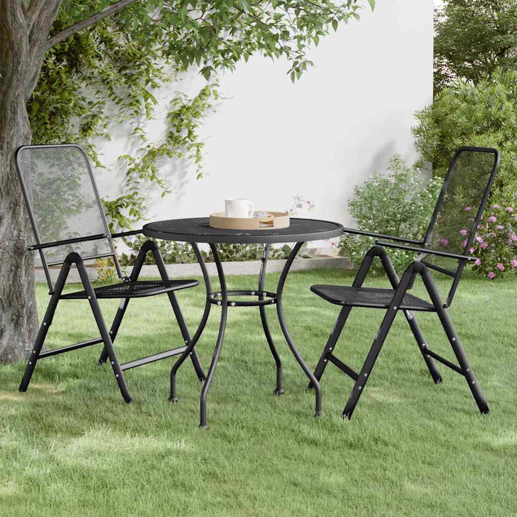 vidaXL Tuintafel Ø60x72 cm metaalgaas antracietkleurig