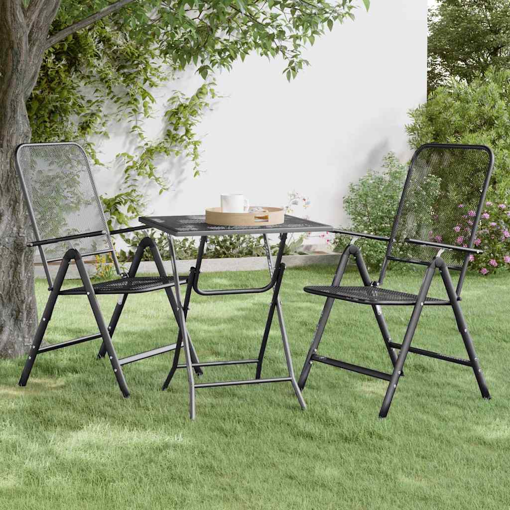 vidaXL Garden Table 60x60x72 cm Mesh Anthracite