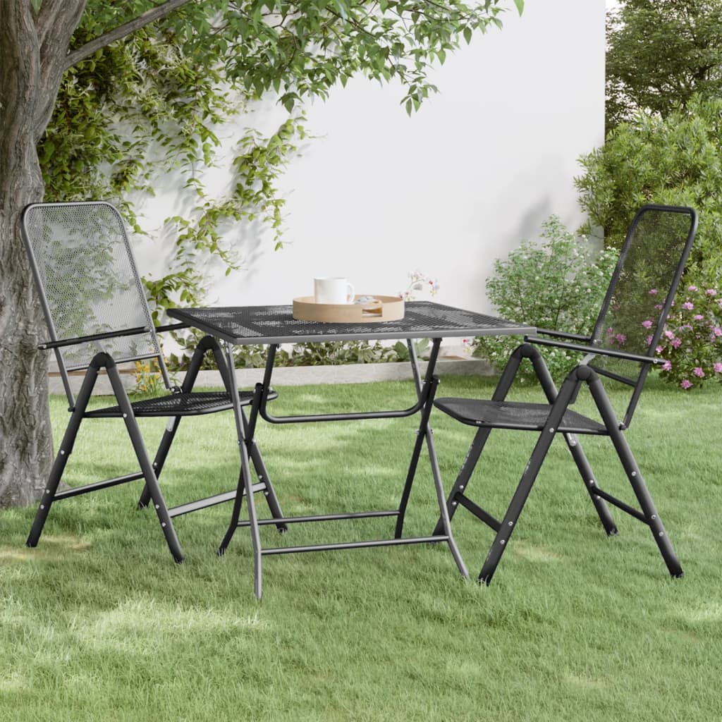 vidaXL Garden Table 60x60x72 cm Mesh Anthracite