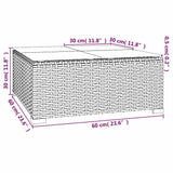 vidaXL Tuintafel 60x60x30 cm poly rattan en glas bruin
