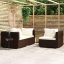 vidaXL 3-Piece Lounge Set with Cushions Poly Rattan Black