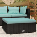 vidaXL Meuble de rangement avec coussin 70x70x30 cm poly rotin noir
