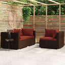 vidaXL 3-Piece Lounge Set with Cushions Poly Rattan Black
