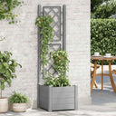 vidaXL Bac à plantes avec support 43x43x142 cm PP blanc